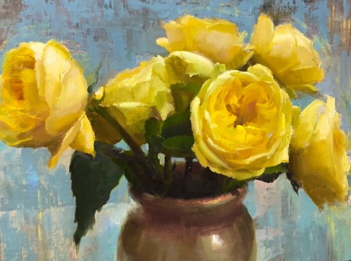 "Yellow Garden Roses" by Ashwini Bharathula, accepted work in the WAOW 55th National Exhibition, Homeland