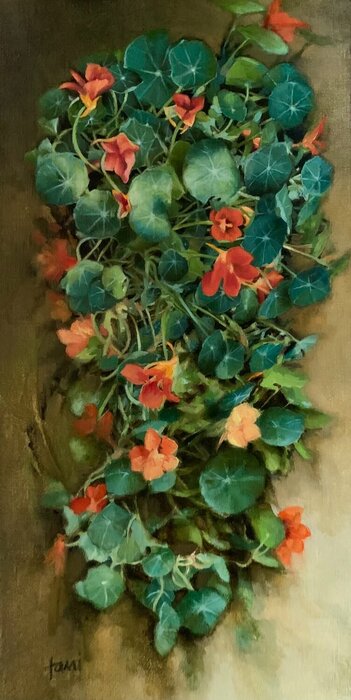 "Nasturtiums" by Lani Browning, accepted work in the WAOW 55th National Exhibition, Homeland