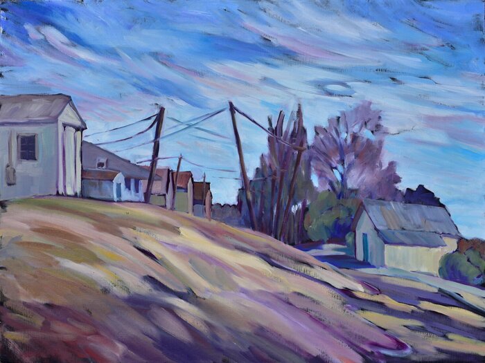 "Up the Hill" by Lori Cusick, accepted work in the WAOW 55th National Exhibition, Homeland