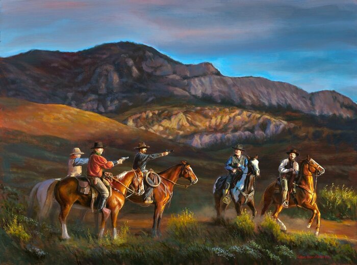 "Justice at Sundown" by Susan Eyer Anderson, accepted work in the WAOW 55th National Exhibition, Homeland