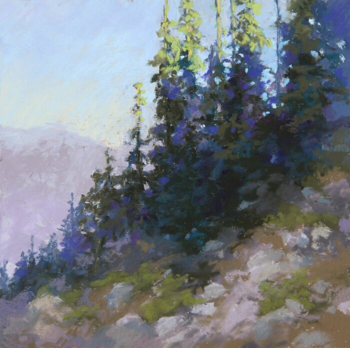 "Mountain Handoff" by Diane Fechenbach, Best Miniature 2D, accepted work in the WAOW 55th National Exhibition, Homeland