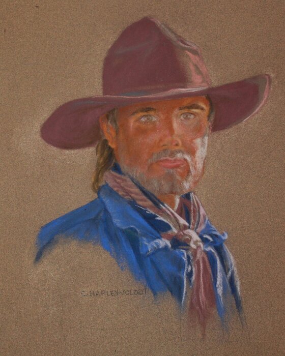"Steel Eyed Buckaroo" by Cheryl Harley-Volz, accepted work in the WAOW 55th National Exhibition, Homeland
