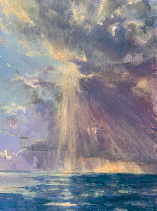 "Hopes Thunderings" by Karen Ann Hitt, accepted work in the WAOW 55th National Exhibition, Homeland