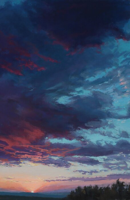 "SOLD Paint the Twilight Sky" by Katherine Irish, accepted work in the WAOW 55th National Exhibition, Homeland