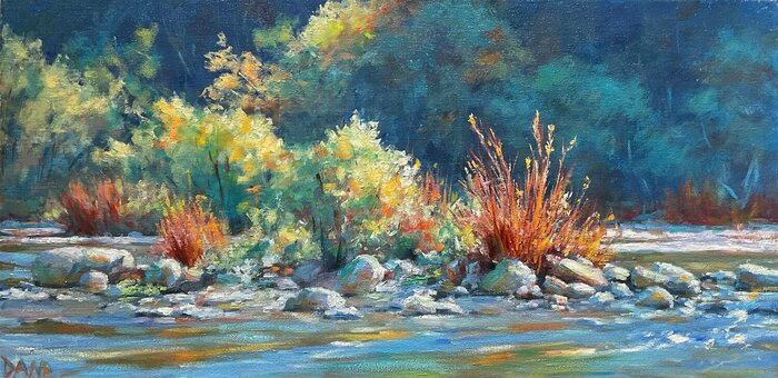 "Afternoon Light on the Spillway" by Dana Lombardo, accepted work in the WAOW 55th National Exhibition, Homeland