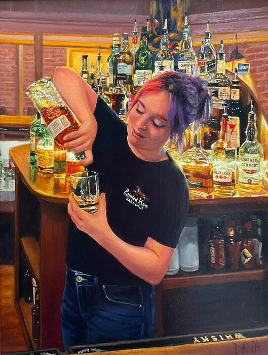 "Pouring on the Painted Horse" by Dana Lombardo, accepted work in the WAOW 55th National Exhibition, Homeland