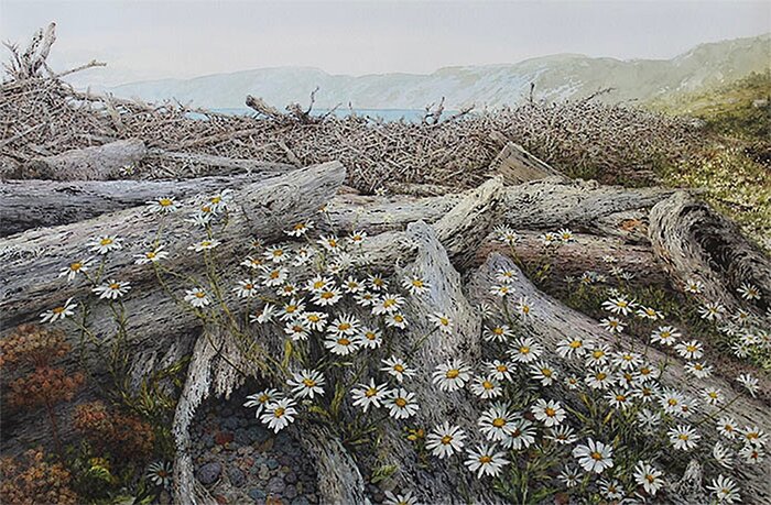 "Of Time and Tide" by Laurel Lake McGuire, accepted work in the WAOW 55th National Exhibition, Homeland