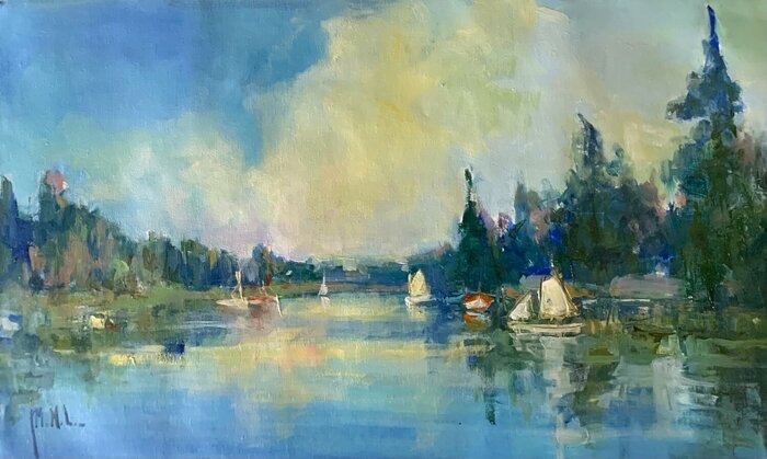 "A Summer of Boating" by Kathryn A. McMahon, accepted work in the WAOW 55th National Exhibition, Homeland