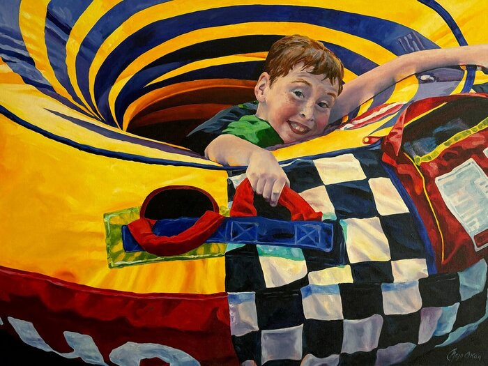 "Tubing on the Lake" by Mejo Okon, accepted work in the WAOW 55th National Exhibition, Homeland