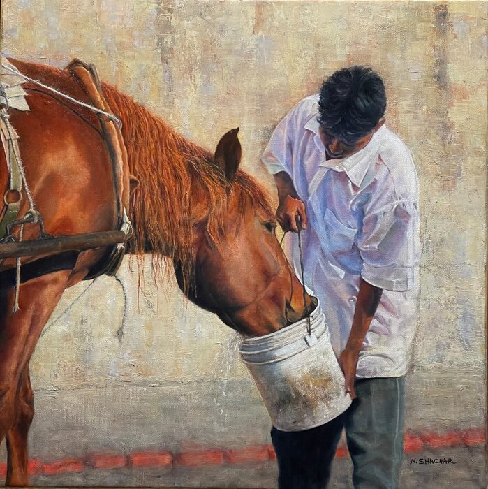 "Well Deserved" by Naomi Shachar, AOTW Magazine Award, accepted work in the WAOW 55th National Exhibition, Homeland
