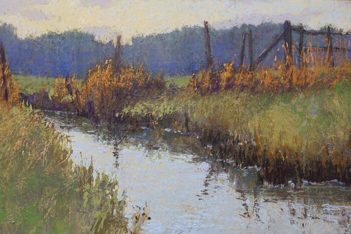 "Water in the Ditch" by Carol StrockWasson, accepted work in the WAOW 55th National Exhibition, Homeland