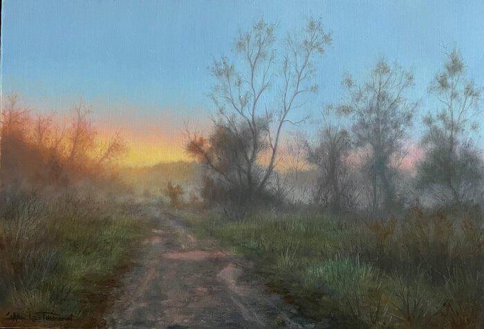"Sunrise Whispers" by Carol Lee Thompson, accepted work in the WAOW 55th National Exhibition, Homeland