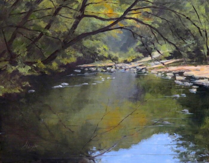"Moving from Darkness to Light" by Ginger Whellock, accepted work in the WAOW 55th National Exhibition, Homeland