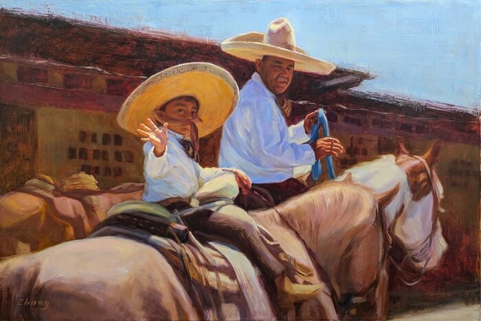 "Off to the Rodeo" by Wei Zhang, accepted work in the WAOW 55th National Exhibition, Homeland