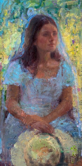 "Girl with Hat" by Ni Zhu, accepted work in the WAOW 55th National Exhibition, Homeland
