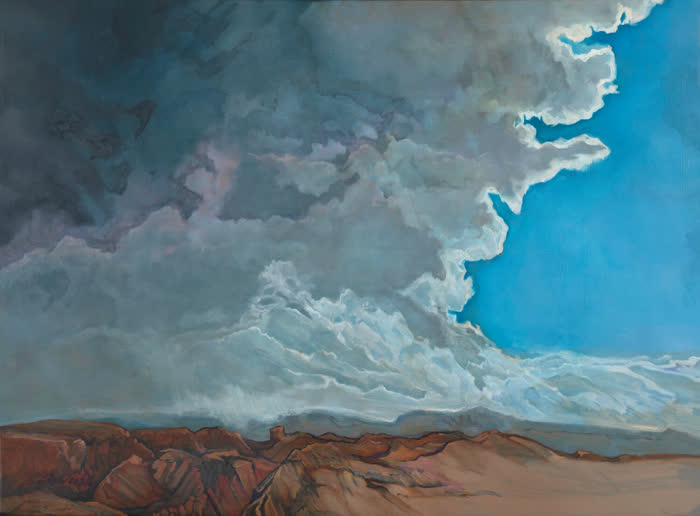 Thunder Clouds Break the Western Drought by Ashleith Brownell, Oil, accepted work in the WAOW 56th National Exhibition, Limitless