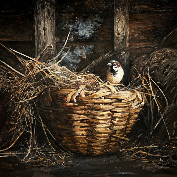 House Sparrow's House by Laara Cassells, Acrylic, accepted work in the WAOW 56th National Exhibition, Limitless