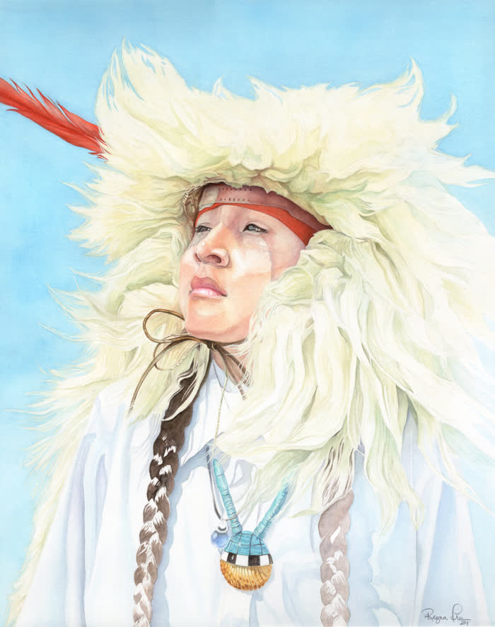 Pueblo Enchantment Dancer by Regina Free, Watercolor, accepted work in the WAOW 56th National Exhibition, Limitless