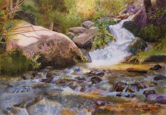 The River Sings by Jennifer Hunter, Watercolor, accepted work in the WAOW 56th National Exhibition, Limitless
