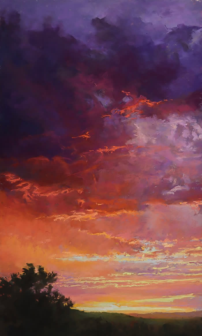 Mystic Twilight Sky by Katherine Irish, Pastel, accepted work in the WAOW 56th National Exhibition, Limitless