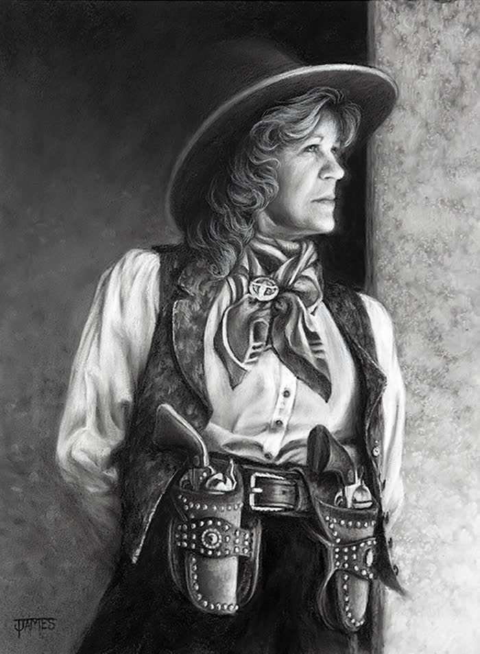 Double Crosser by Toni James, Charcoal, accepted work in the WAOW 56th National Exhibition, Limitless