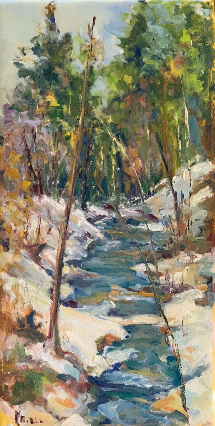 Melting Snow, Flow of Color by Kathryn McMahon, Oil, accepted work in the WAOW 56th National Exhibition, Limitless