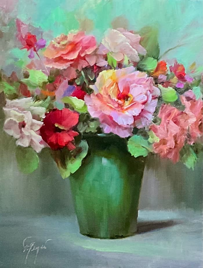 Bursting With Color by Pat Meyer, Oil, accepted work in the WAOW 56th National Exhibition, Limitless