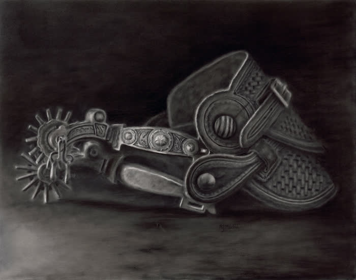 Family Iron by Rhonda Morfin, Charcoal, accepted work in the WAOW 56th National Exhibition, Limitless