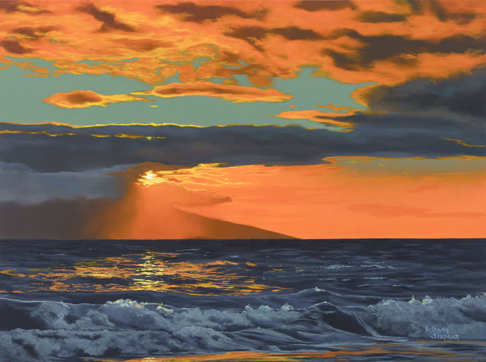 Maui Sunset After the Rain by Bethany Stephan, Oil, accepted work in the WAOW 56th National Exhibition, Limitless