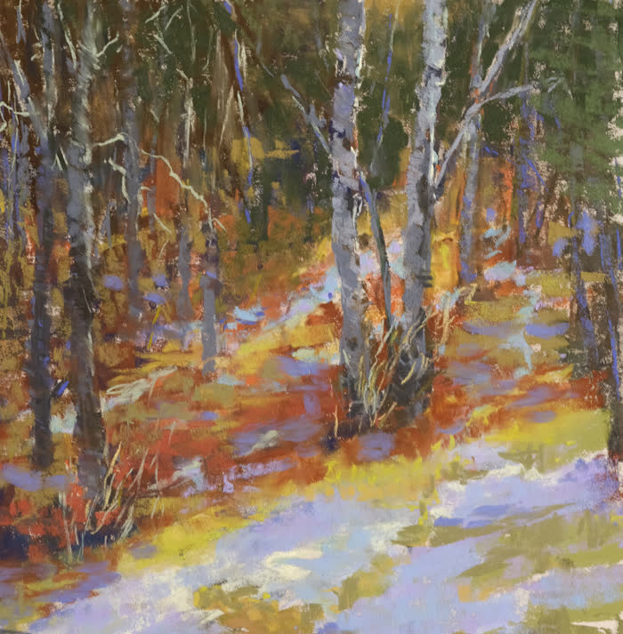 Melting Snow by Carol Strock Wasson, Pastel, accepted work in the WAOW 56th National Exhibition, Limitless
