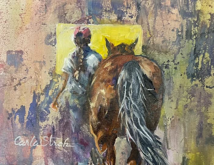 Walking The Line by Carla Stroh, Oil, accepted work in the WAOW 56th National Exhibition, Limitless