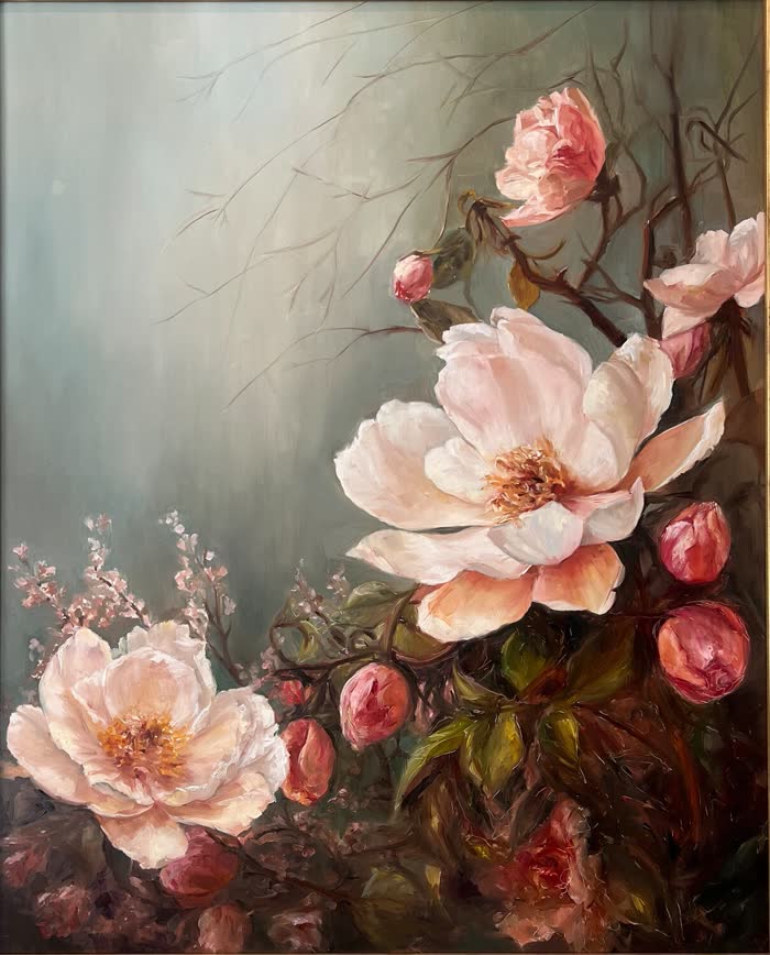 Still She Blooms by Beki Tobiasson, Oil, accepted work in the WAOW 56th National Exhibition, Limitless