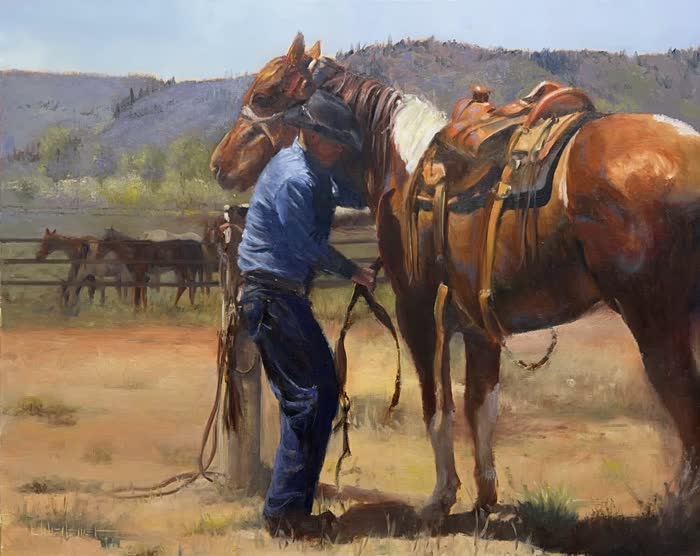 Cowboy Life 3 by Leah Wiedemer, Oil, accepted work in the WAOW 56th National Exhibition, Limitless